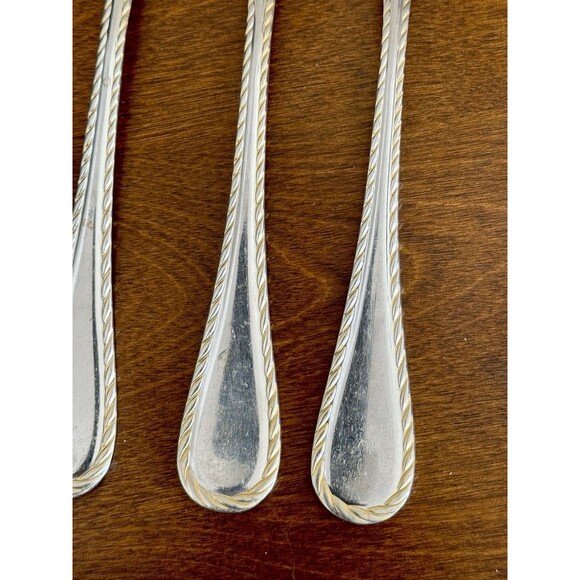 Oneida Belmont Lyons Stainless Nickel 18/10 Rope Edge Silverware Set Of 6 Forks - Picture 15 of 16